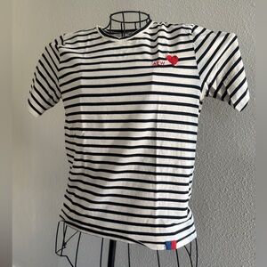 KULE Black and White Striped Short Sleeve Tee